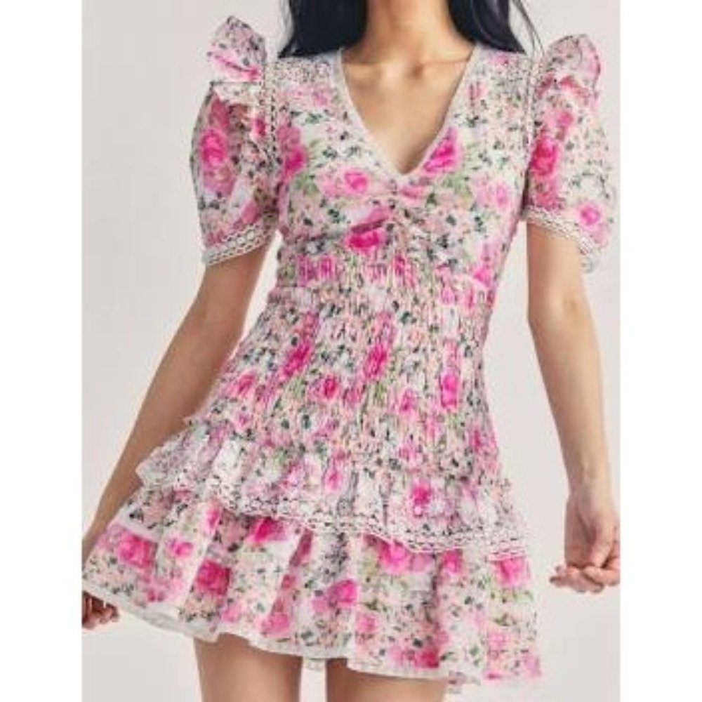 Rena Dress-Magenta Flower Fields